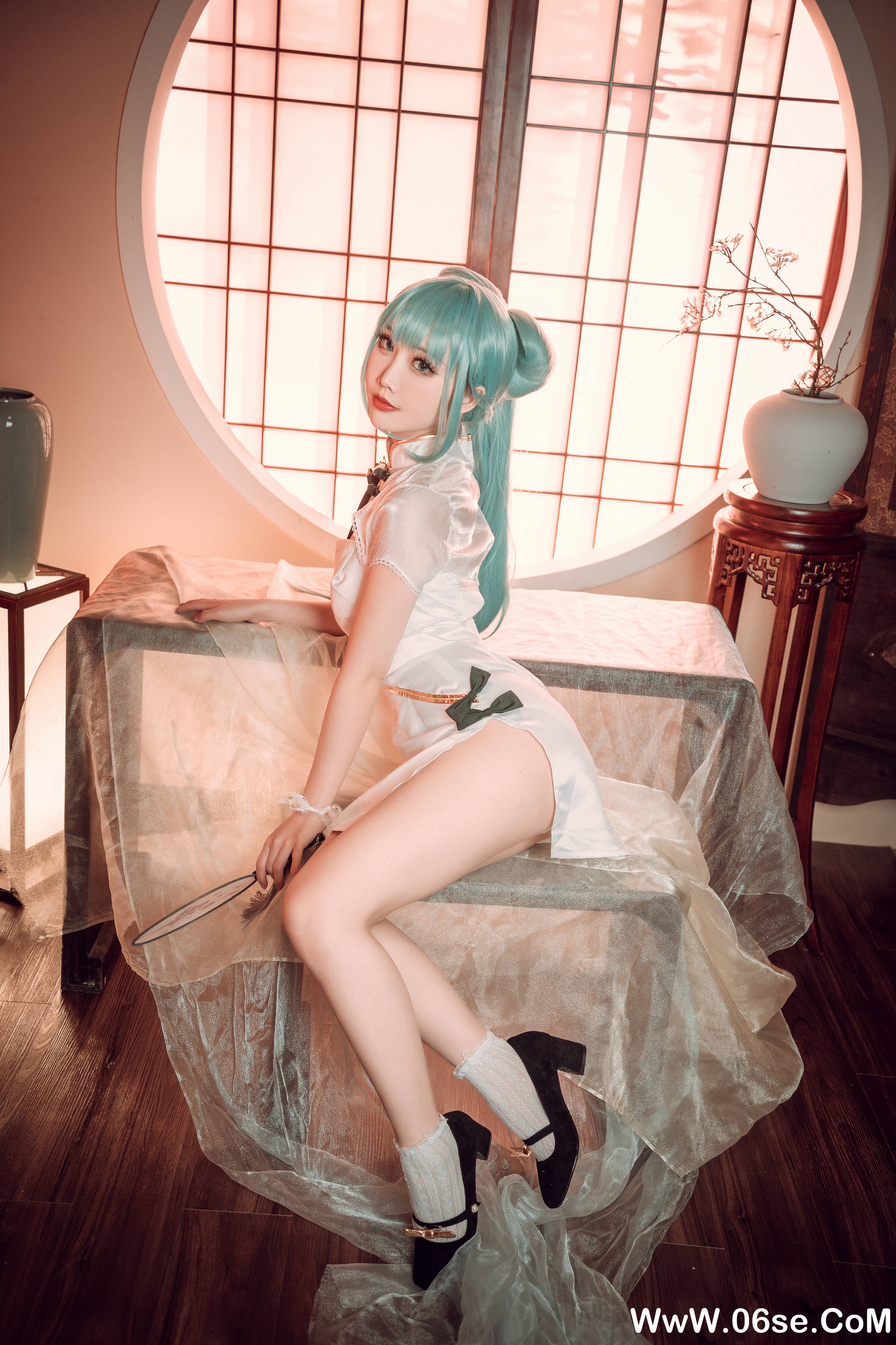 图片[21]-Coser面饼仙儿 NO.097– 初音旗袍[28P514M]-六色网