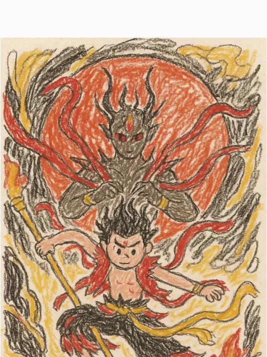 哪吒发型:想象冲天辫,现实鸡窝头