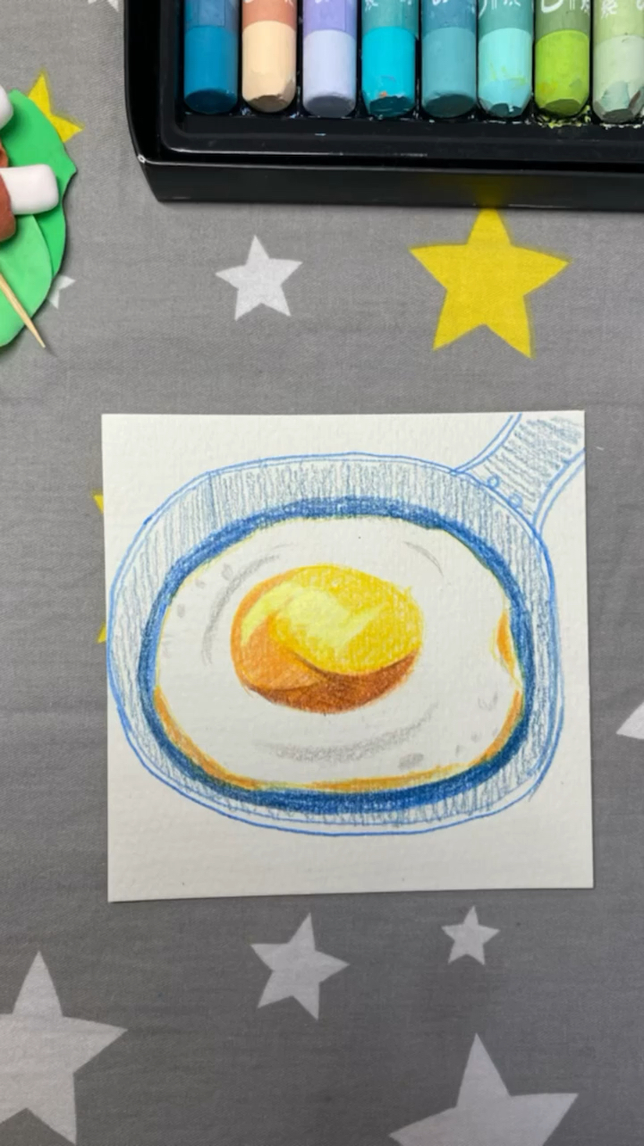 荷包蛋简笔画手绘美食