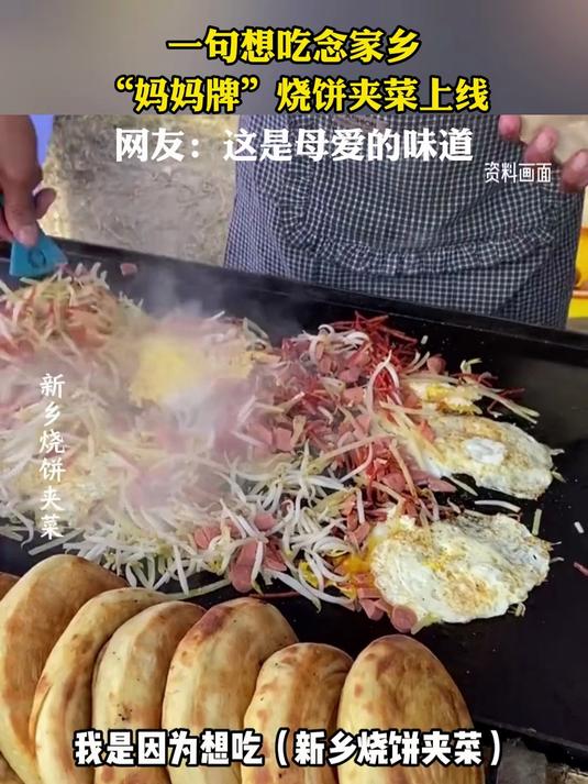 一句想吃念家乡，“妈妈牌”烧饼夹菜上线，网友：这是母爱的味道