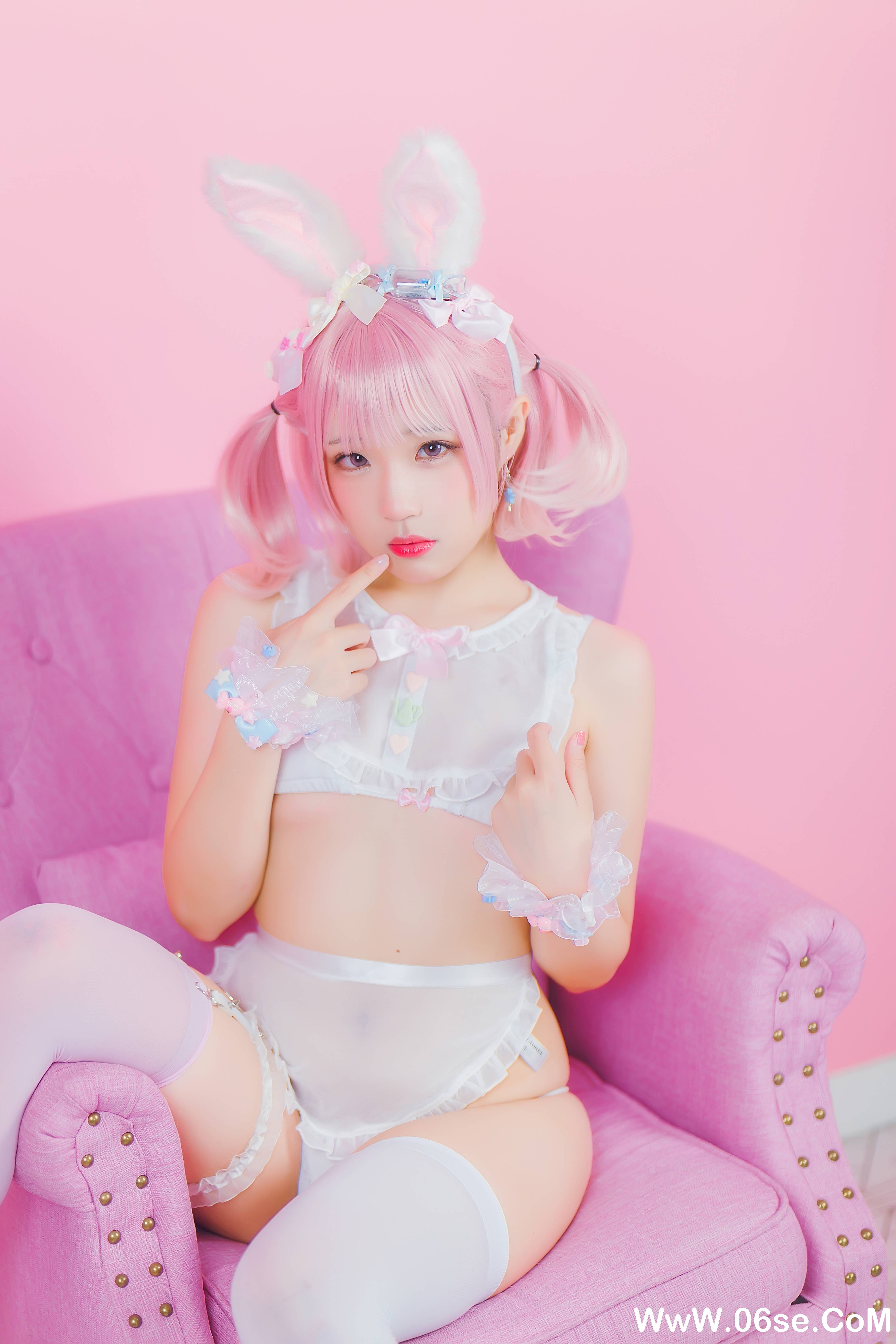 图片[6]-Mime弥美 NO.005 – 白粉色兔女郎[30P201M]-六色网