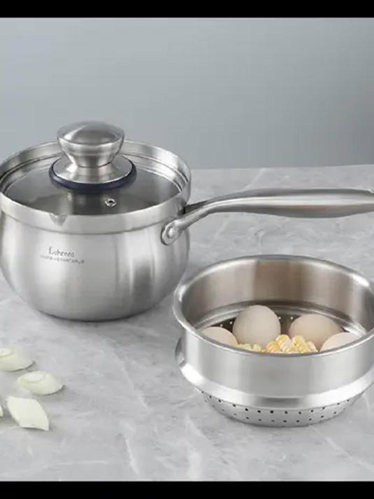 贝伦斯 16cm 三层钢奶锅 配蒸屉 辅食好帮手