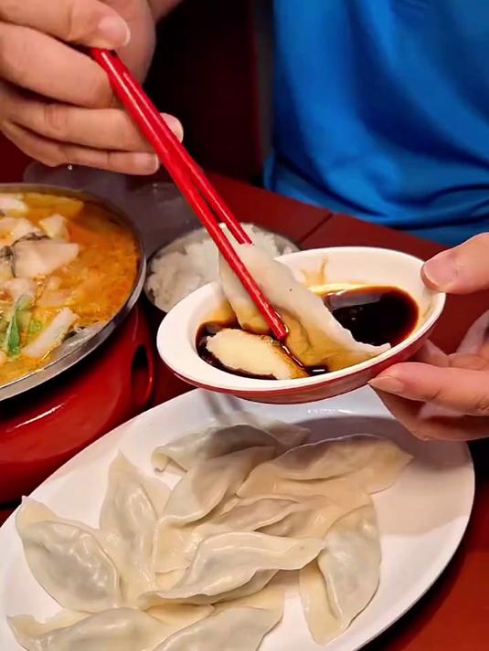 喜家德水饺!黄瓜鲜肉水饺,够鲜的!