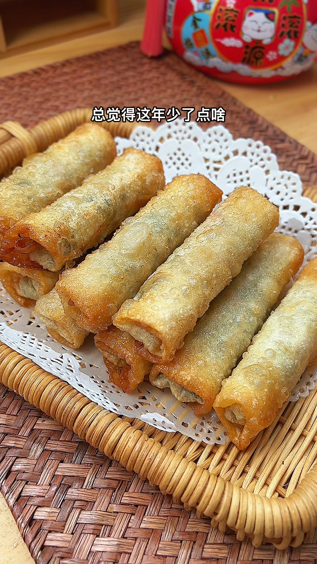 春天最爱荠菜馅春卷,皮脆馅鲜,吃美了