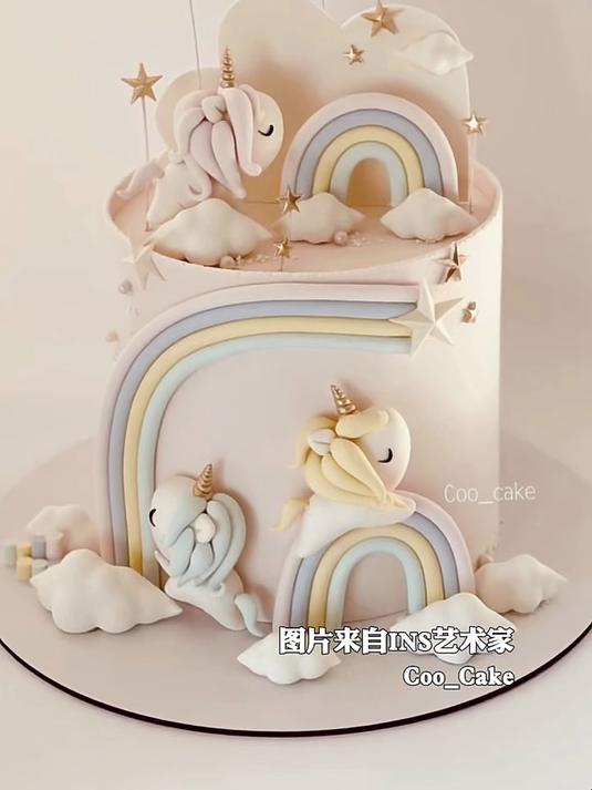 一看就会翻糖小装饰独角兽 小