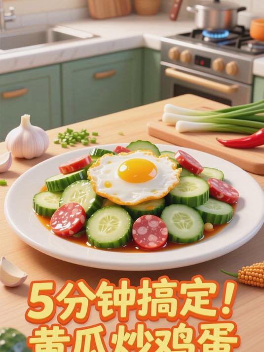 这样炒的黄瓜鸡蛋,简单好吃又下饭,小朋友特别喜欢!