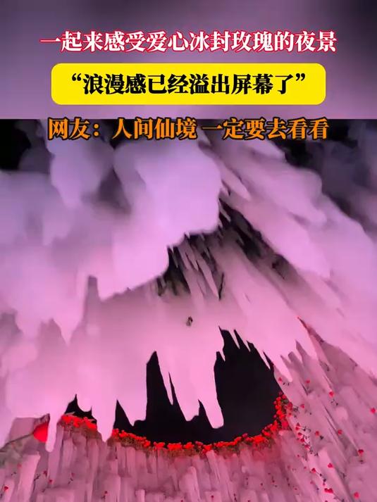 一起来感受爱心冰封玫瑰的夜景,浪漫感已经溢出屏幕了