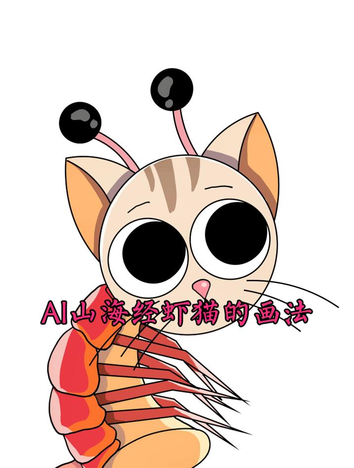 老爸画的AI山海经虾猫和我画的瞎猫