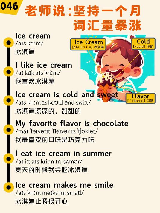 英语扩句跟读训练046 Ice Cream - 冰淇淋