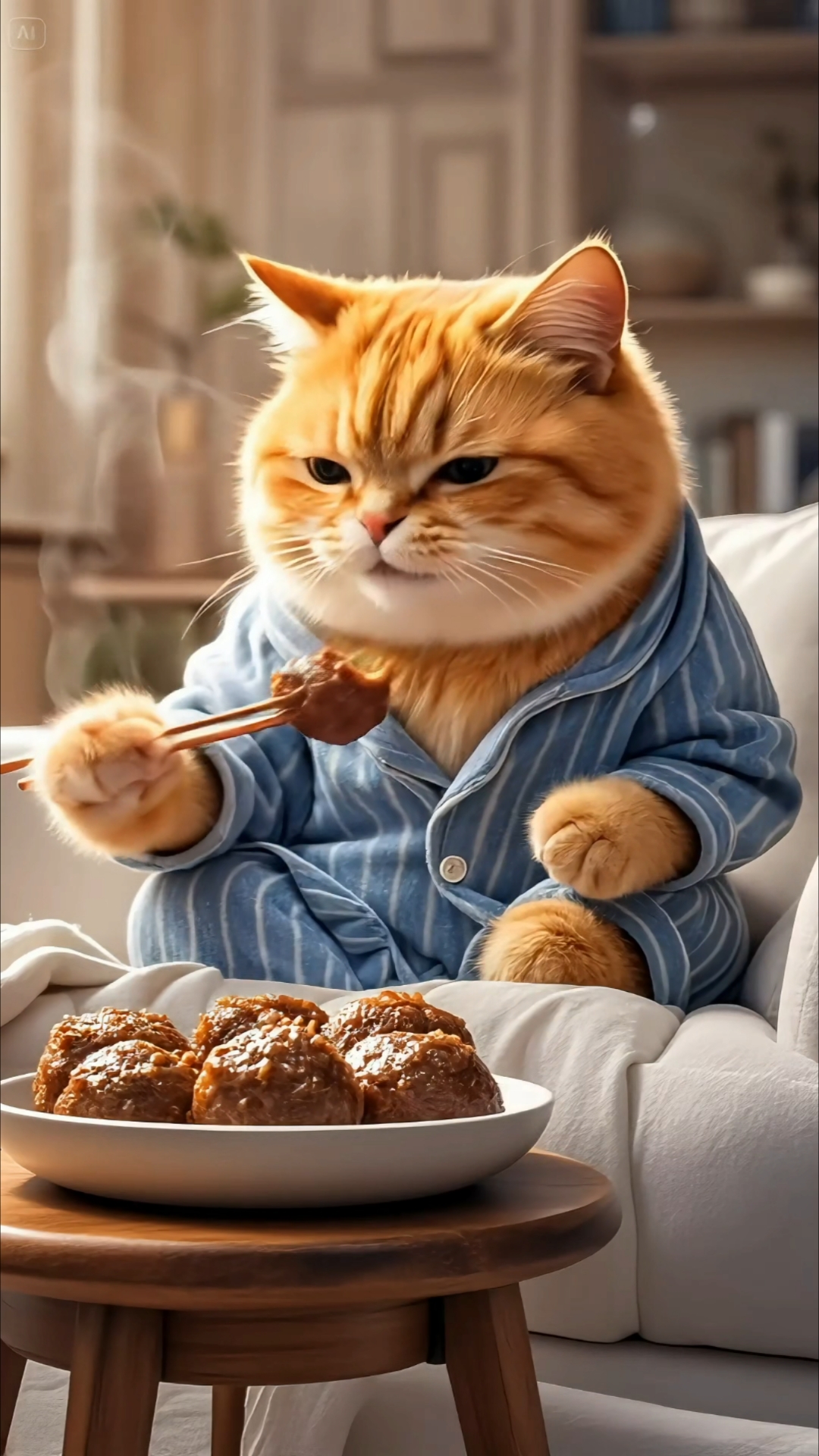 橘猫亲手捶打,这牛肉丸能不好吃?