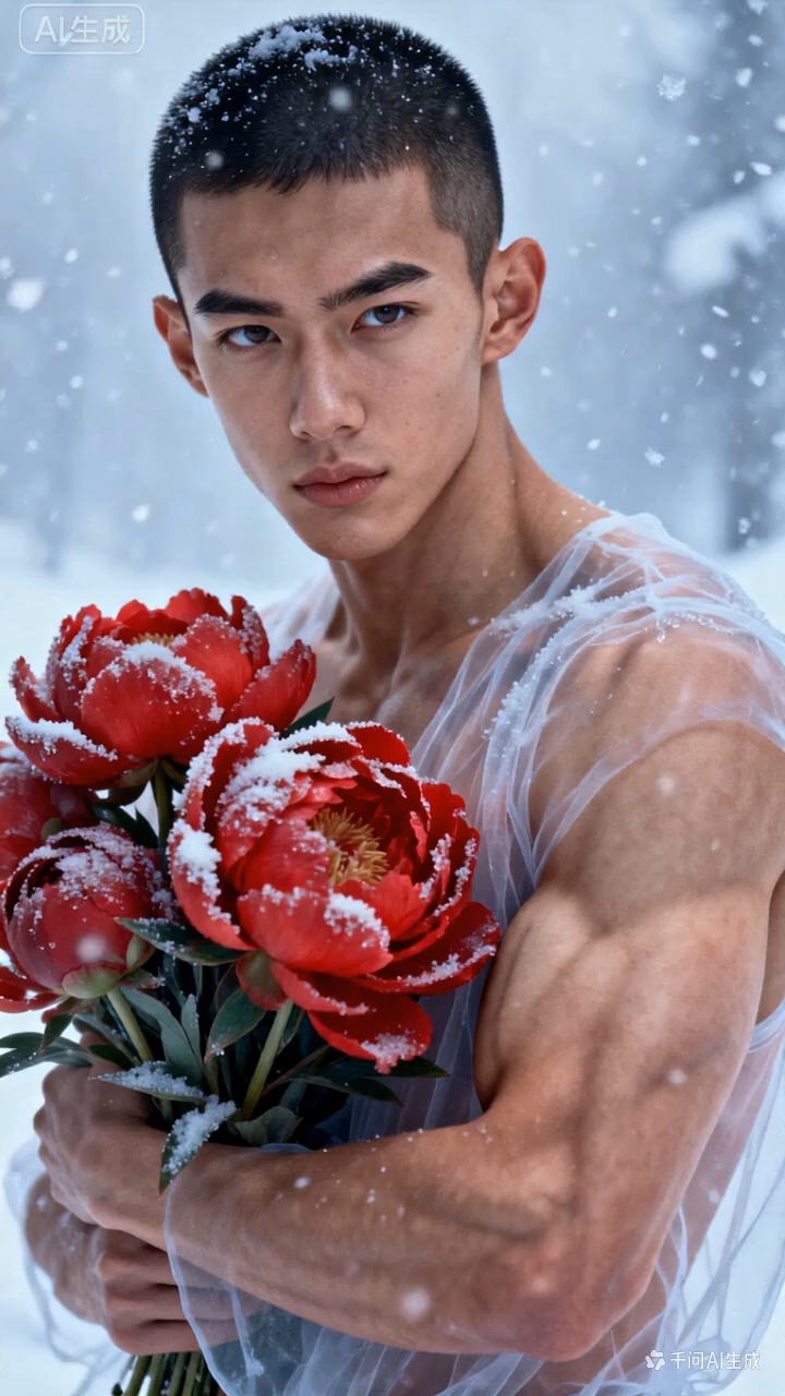 肌肉猛男帅哥壁纸集锦休闲好时光 肌肉猛男帅哥 冬天的花