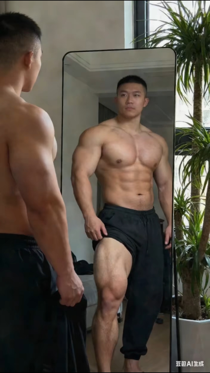 肌肉猛男帅哥壁纸集锦休闲好时光 镜子里的人