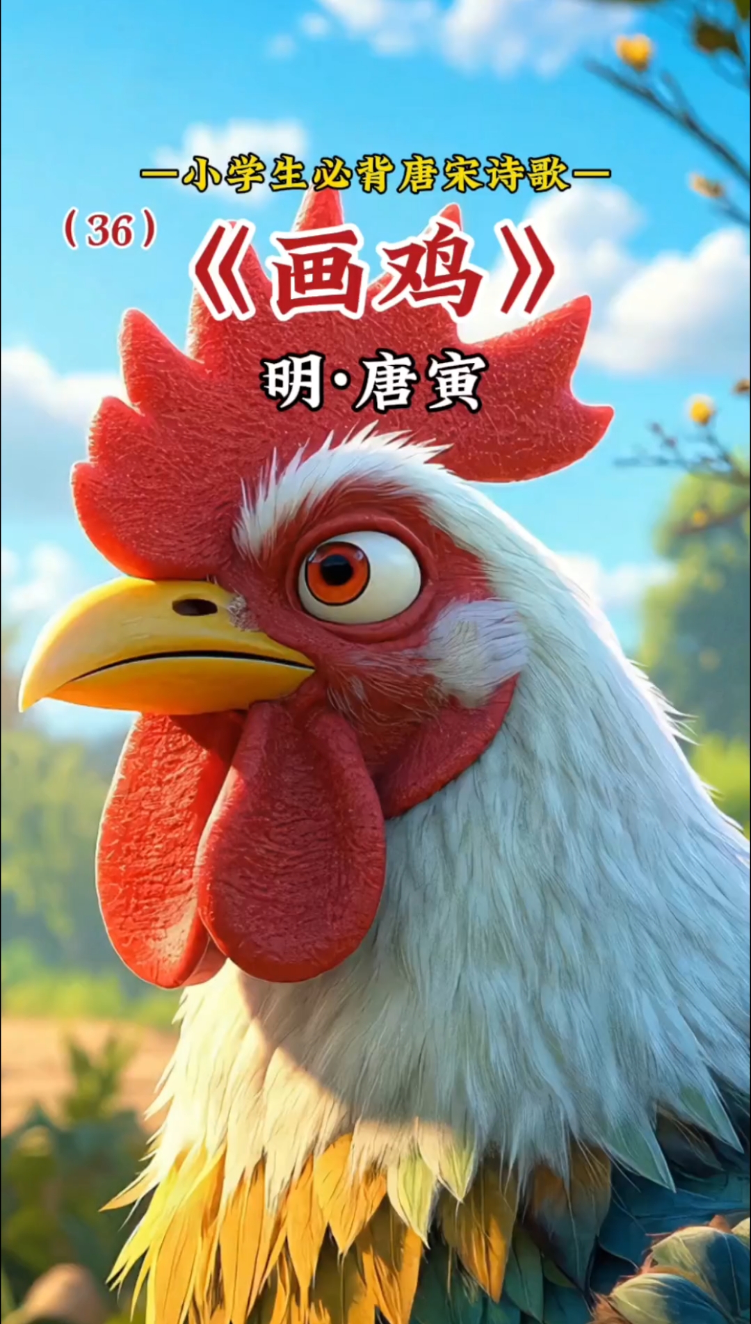儿童古诗词:《画鸡》