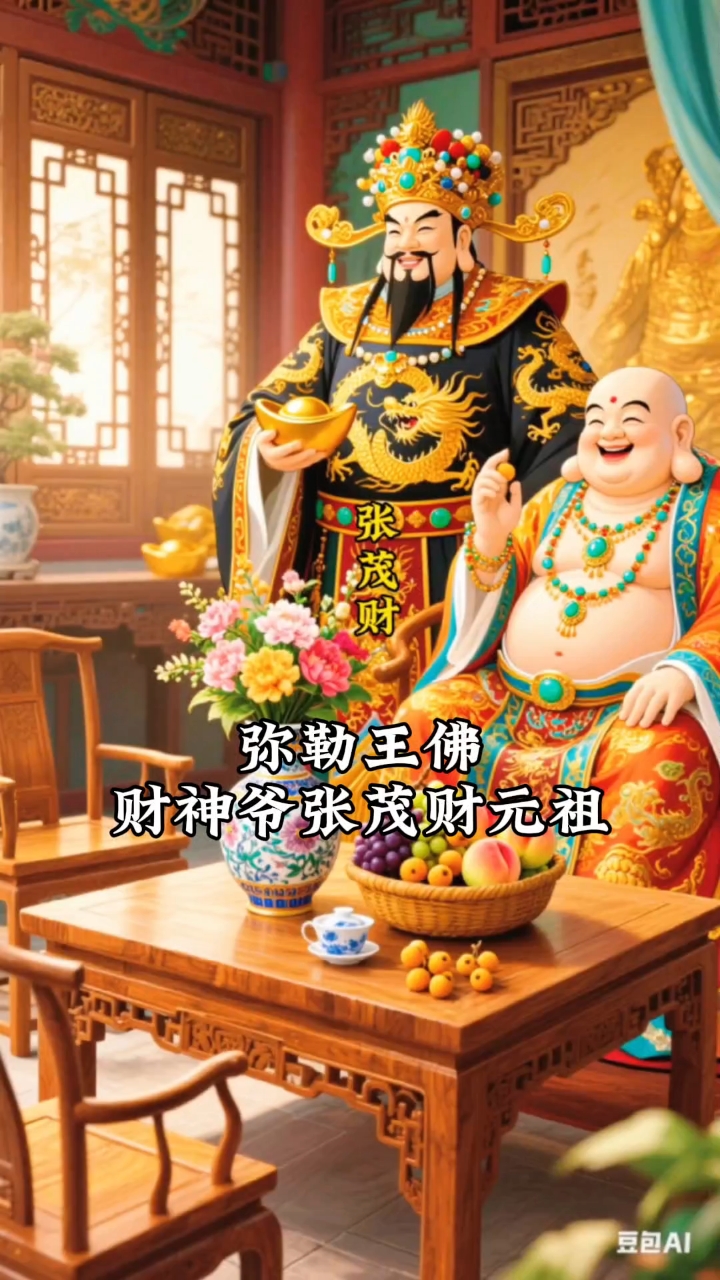 #慈悲大爱弥勒王佛##财神爷张茂财元祖##高清壁纸美图分享#