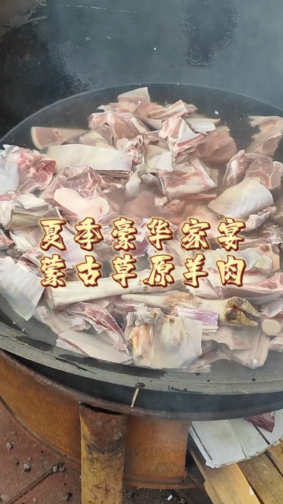 夏季豪华家宴蒙古草原羊肉烧烤#乡村大锅煮出人间美味 