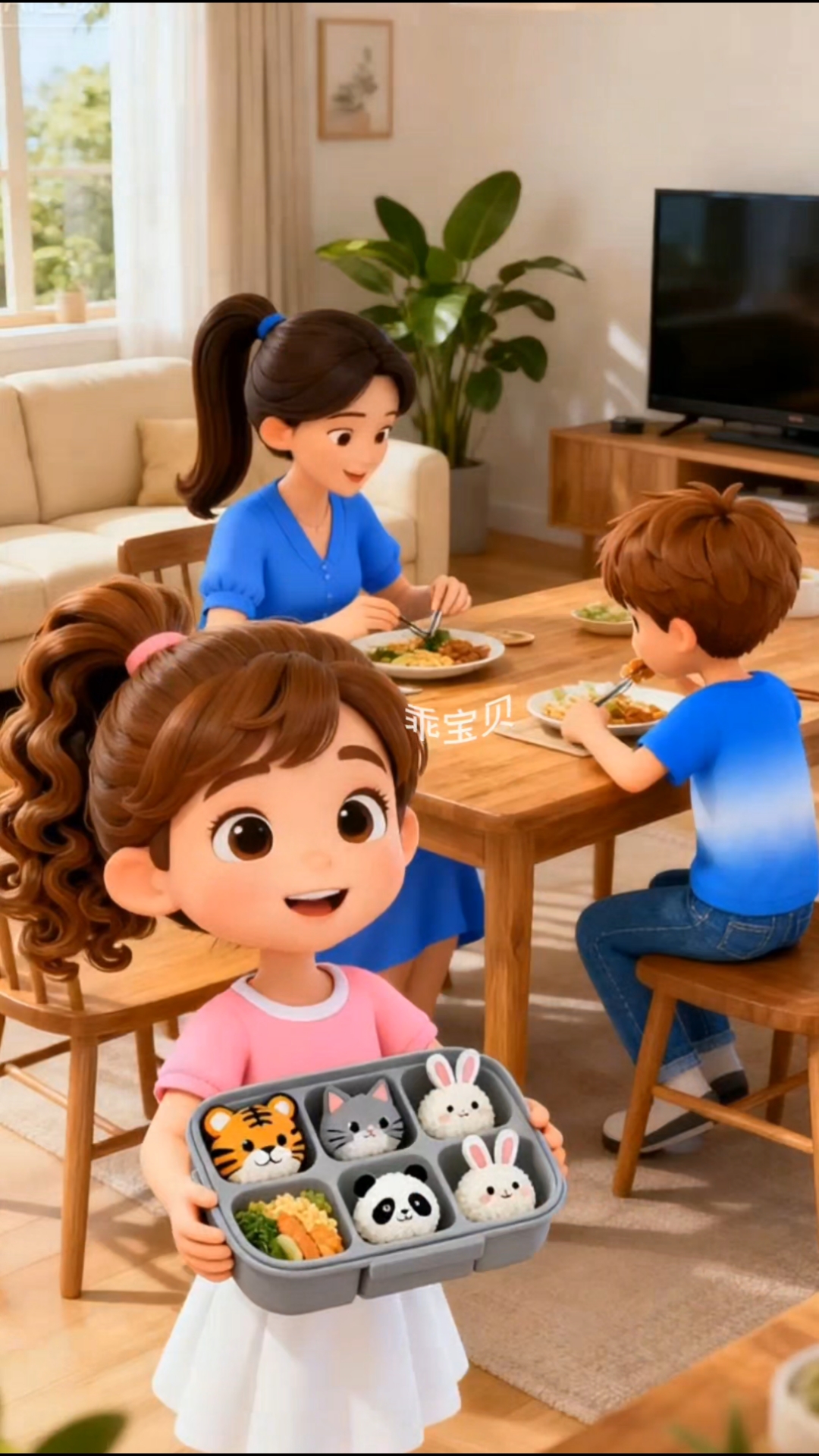 妹妹做的动物饭团太漂亮了