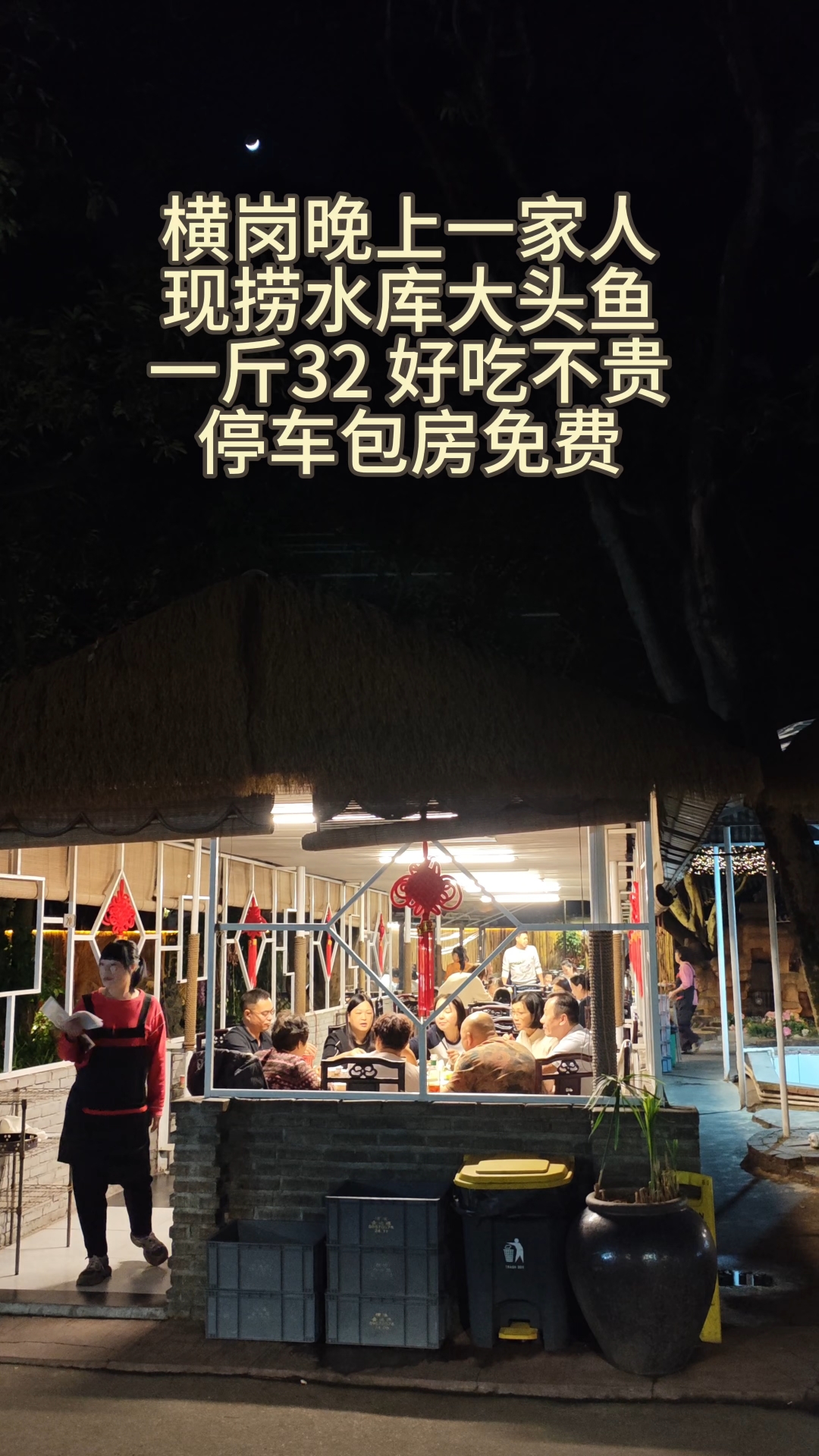 元旦横岗晚上一家人,现捞水库大头鱼
