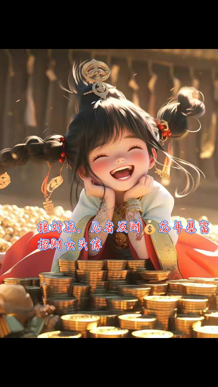 接好运,见者发财,龙年暴富,招财女头像