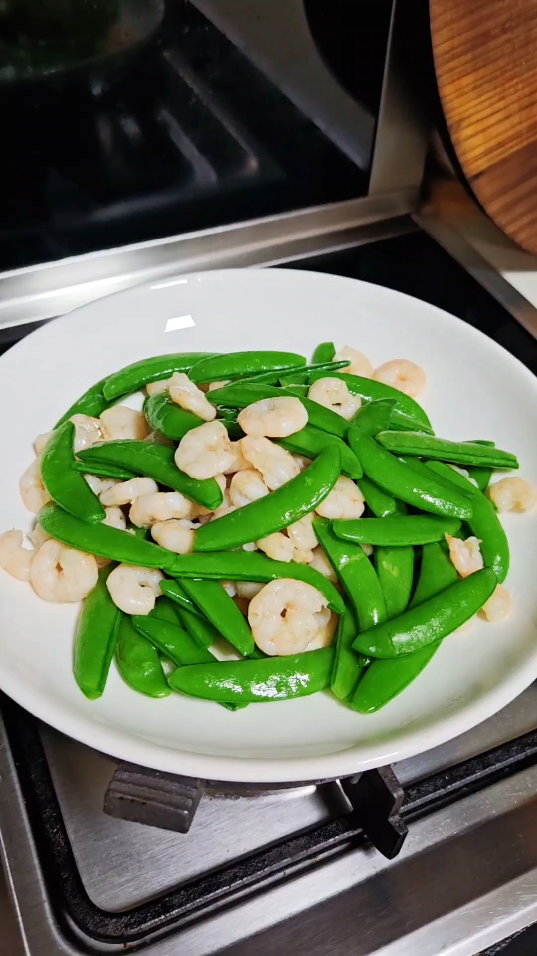 甜豆炒虾仁,清爽小炒