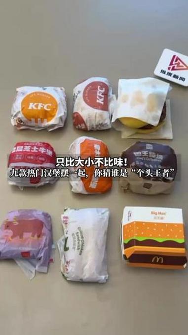 只比大小不比味，真实测评不剪辑！九款热门汉堡摆一起，猜猜谁是“个头王者”？#汉堡测评#肯德