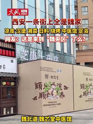 西安一条街上全是魏家凉皮 汉堡 湘菜 日料 烧烤 中医馆 足浴网友:这是来到“魏央区”了么