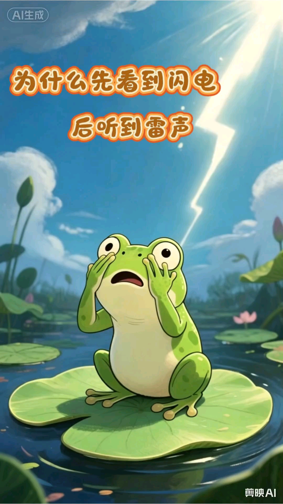 闪电和打雷同时发生，为什么先看到闪电，要过一会儿才听到雷声呢？#绘本故事#科学知识故事#睡