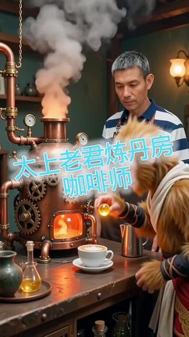 太上老君炼丹房咖啡师 #搞笑西游记 #太上老君炼丹炉 #蒸汽 太上老君炼丹房咖啡师 #搞笑
