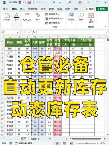 文员必会的Excel出入库动态库存明细表 文员 office办公技巧 excel函数 职场