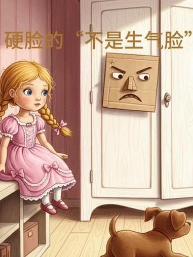 硬脸的“不是生气脸” 硬脸是小女孩心爱的一张画在纸板上的脸,它被设计成一张严肃、皱着眉头的