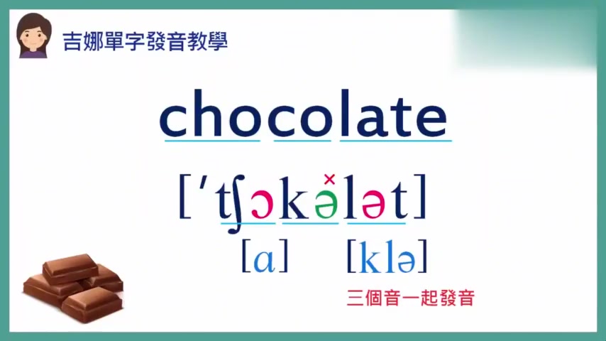 [图]英语单词发音教学:chocolate 巧克力