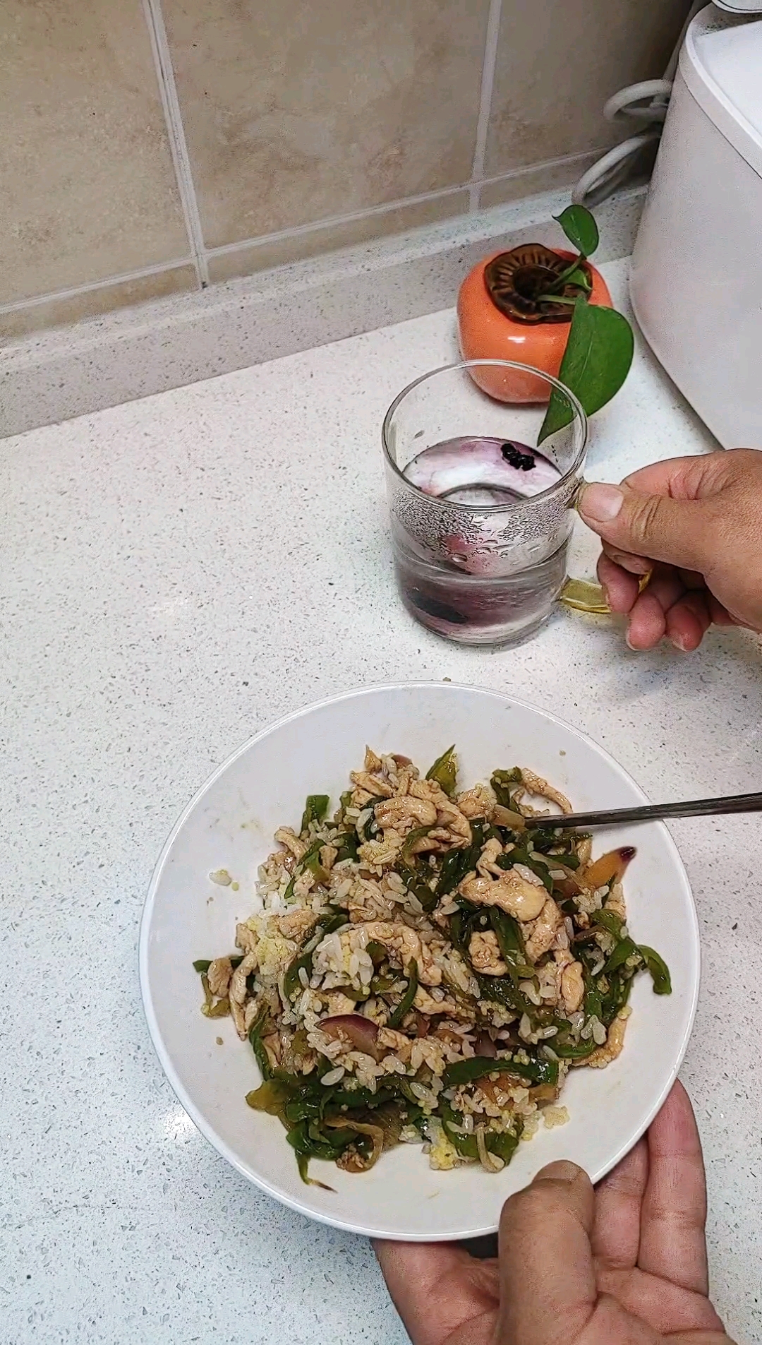 减肥的第63天～打卡减脂午餐,青椒鸡胸肉盖饭,好吃低卡还满足