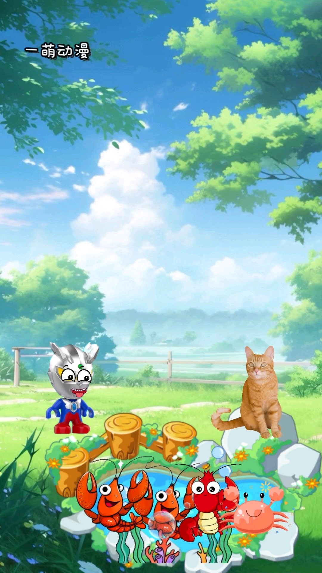 小赛罗抓了小龙虾给小猫咪吃#奥特曼 #奥特曼儿童动画片  #