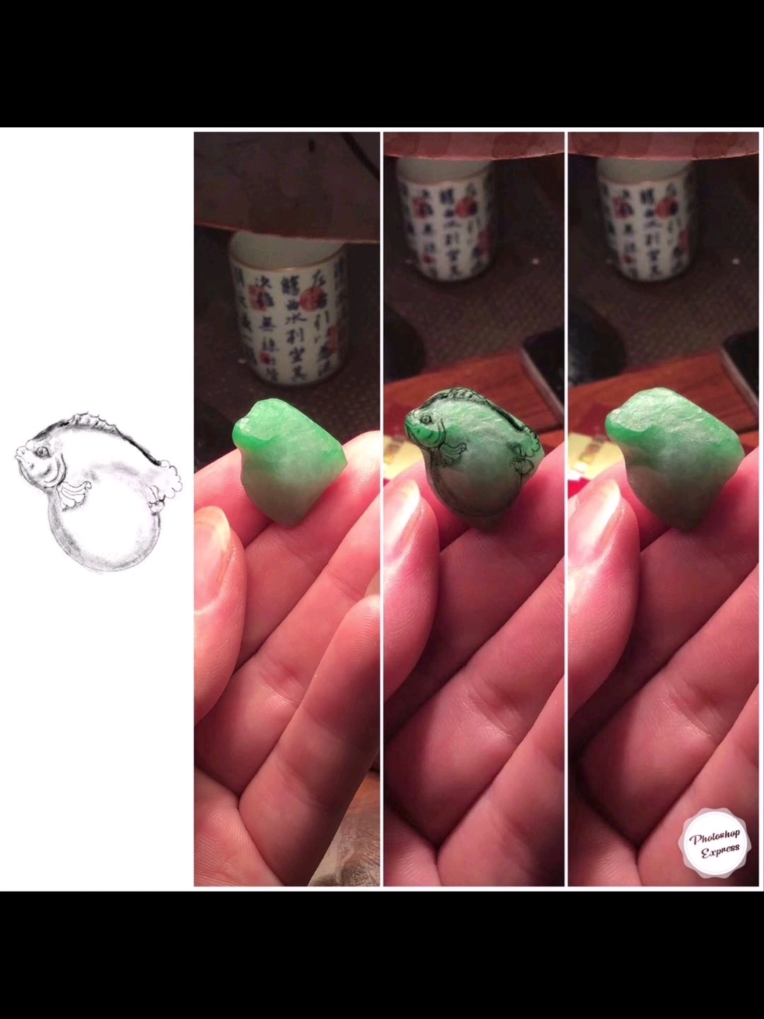 玉雕可爱的鱼制作全过程