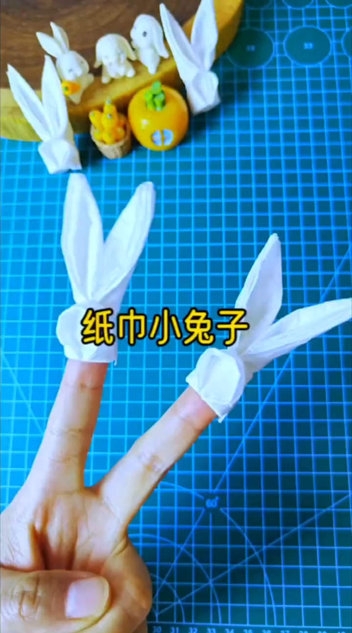 用纸巾做一只可爱的小兔子