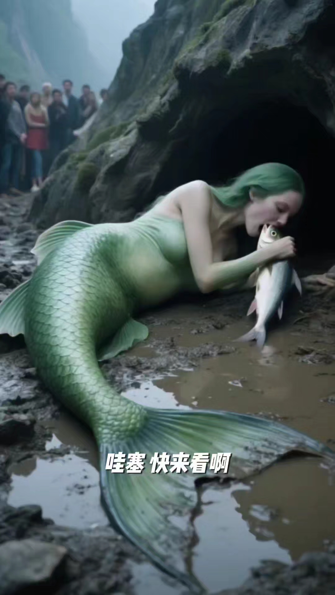 这美人鱼在吃小鱼呢