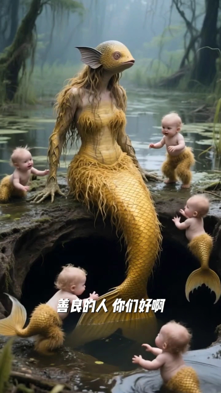 这美人鱼也太漂亮了,生下这么多的小宝宝。我发班