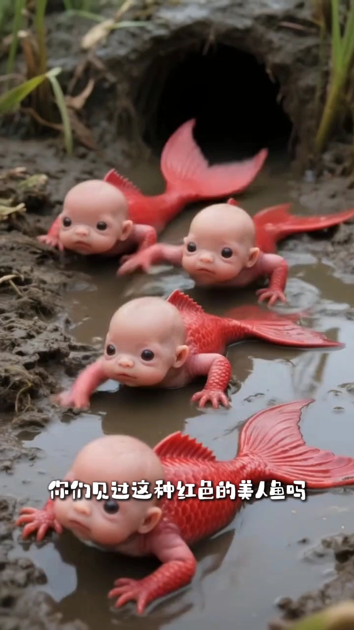 见过这种的美人鱼吗竟然是红色的