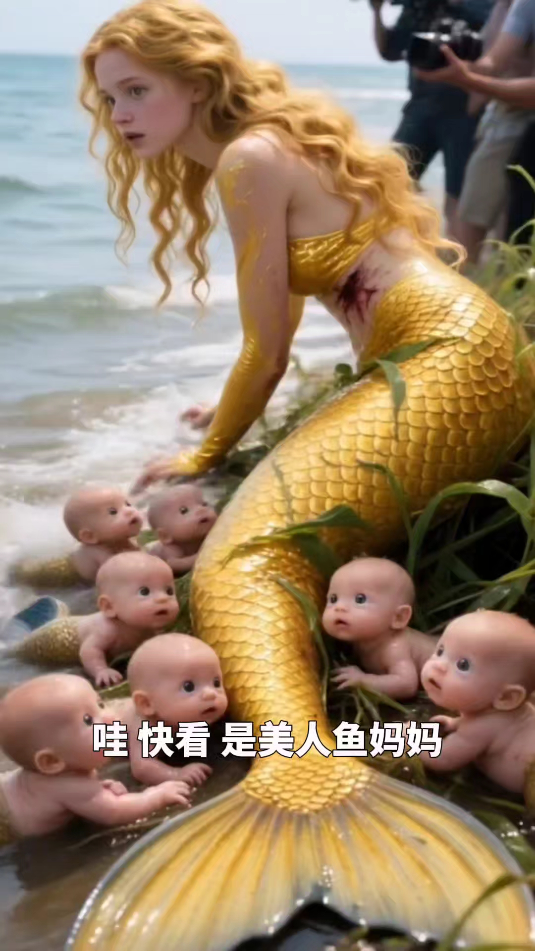 美人鱼生下了很多小宝宝