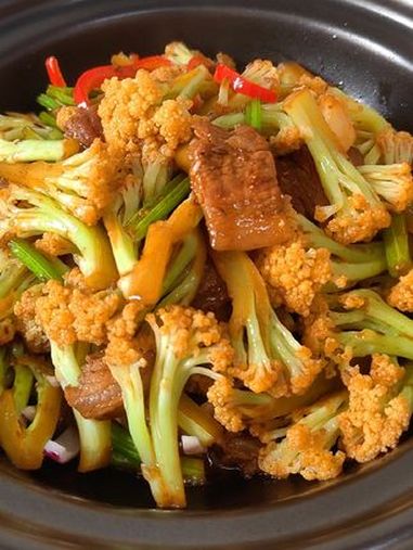 不用油炸不用闷,在家轻松做出饭馆味的干锅菜花 干锅花菜 干锅 干锅菜花家常做法