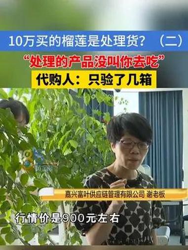 10万买的榴莲多数发霉(二)卖家说榴莲是处理品,市场方称这是自由买卖,而市场监管部门表示,