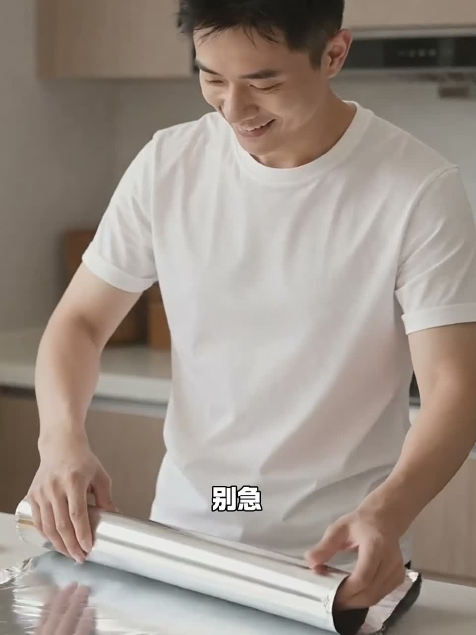 《没有蛋糕模子怎么烤？用锡纸折一个盒》
