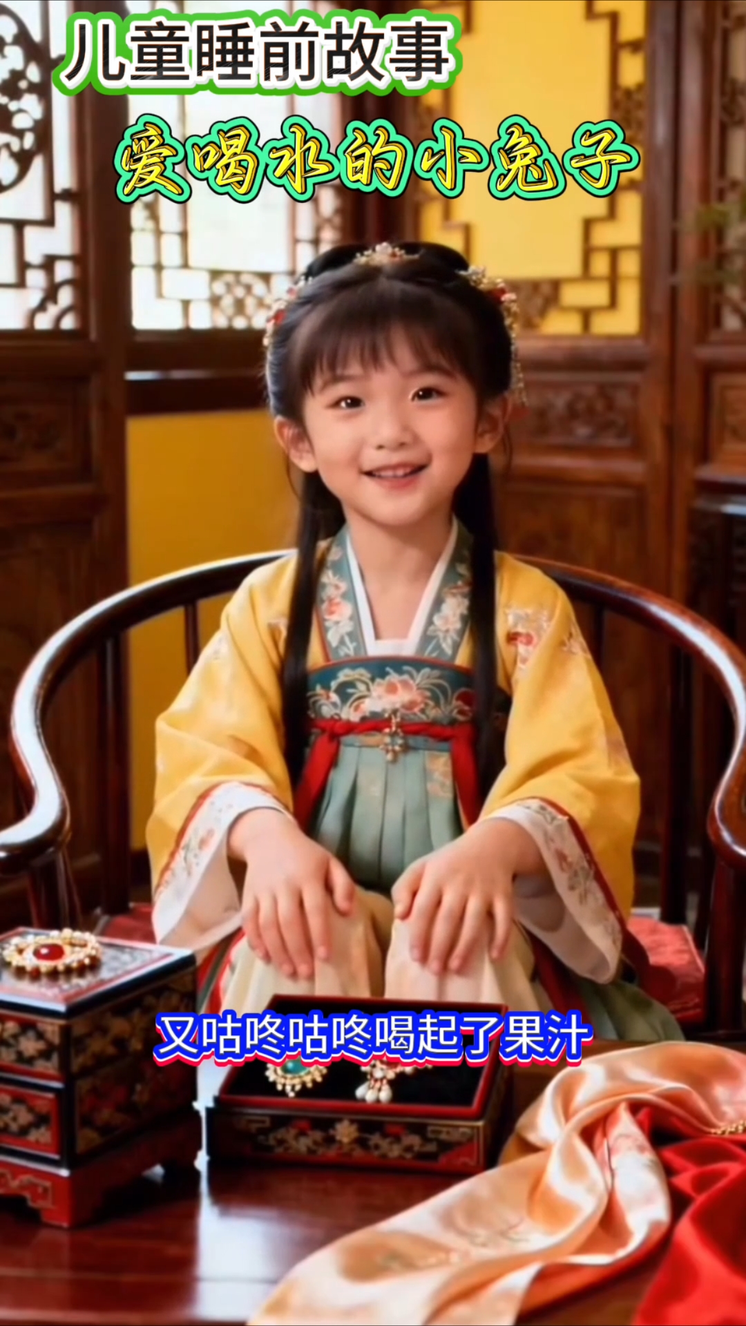 《儿童睡前故事》爱喝水的小兔子