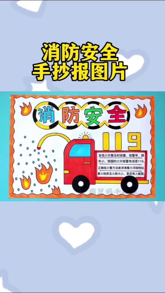 消防安全手抄报图片含文字内容,线稿图
