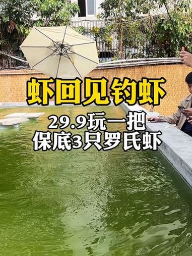 海口钓虾营地 你们想玩的钓虾馆来了,29.9元玩一把,钓不到保底3只虾,池子里的虾个个肥美