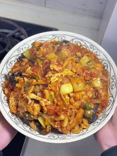 小炒泡馍 跟抖音学做菜 谁懂这一口的好吃程度