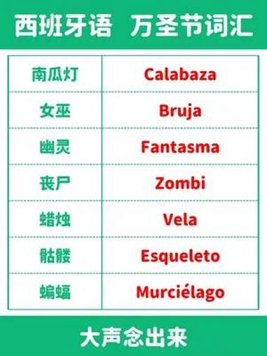 西班牙语|万圣节词汇 西班牙语 西语 西语学习 西语单词 词汇