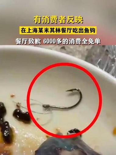 有消费者反映,在上海某米其林餐厅吃出鱼钩 #热点