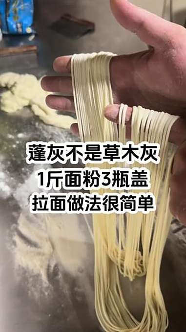 蓬灰不是草木灰，1斤面粉3瓶盖，拉面做法很简单 拉面培训 拉面教学 拉面做法 兰州拉面培训