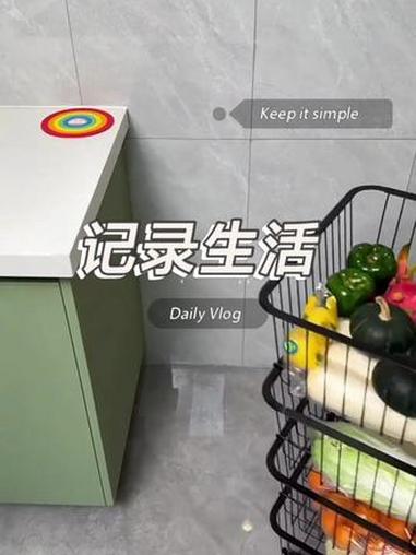 厨房蔬菜蓝架子置物架家用蔬菜水果放菜多层果蔬篮移动小推车#蔬菜收纳篮 #收纳整理 #结实耐