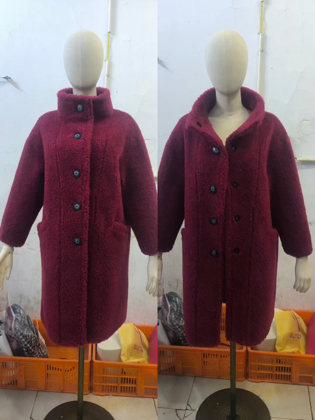 皮毛一体大衣改领